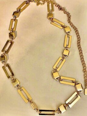 One vintage unbranded golden chain 38 inch link necklace in perfect condition.